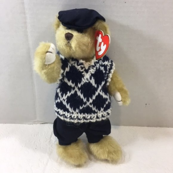 NEW TY The Attic Treasures Collection Mulligan Golf Bear Handmade Vtg - Picture 1 of 5